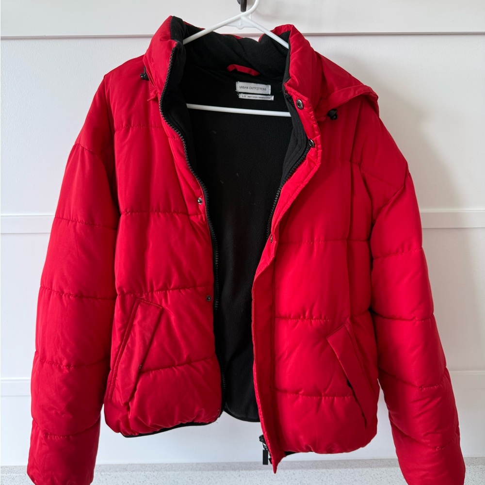 Urban Outfitters Red Puffer Jacket